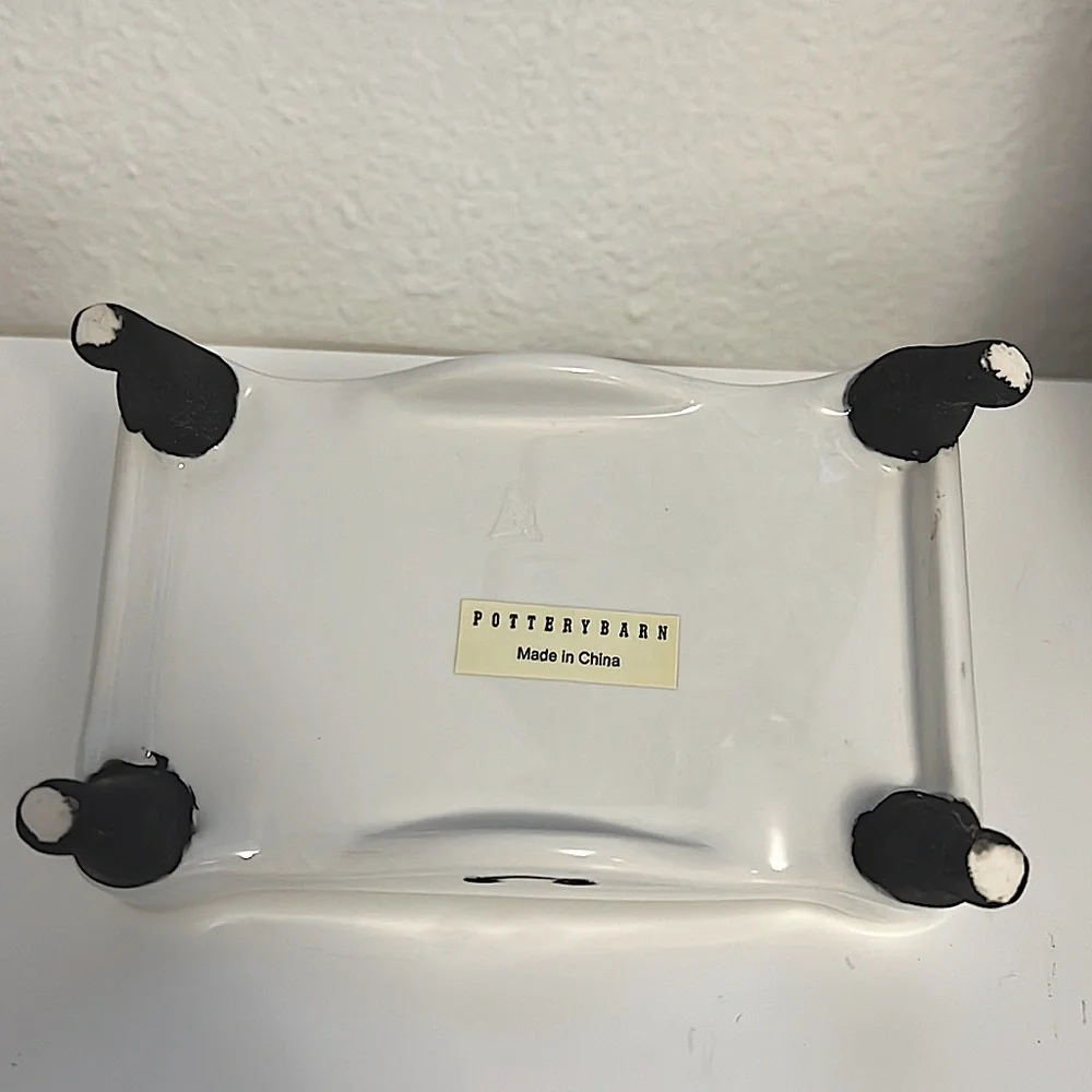 White Pottery Barn Porcelain Trinket or Soap Dish